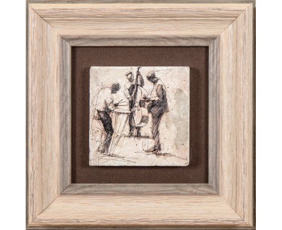 Muzičari - ilustracija na kamenu